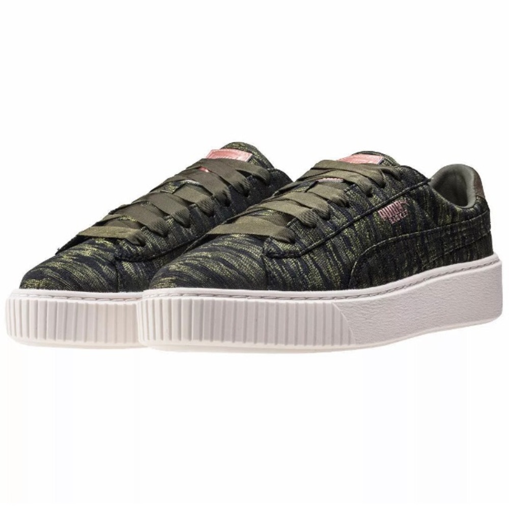 Puma Basket 1.5” Platform velvet rope sneakers